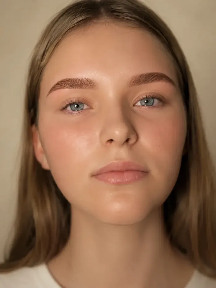 Softly shaped natural brows