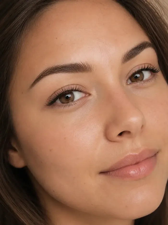 Natural lash set, close-up