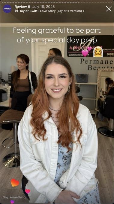 A client wearing lashes by brow and lash up